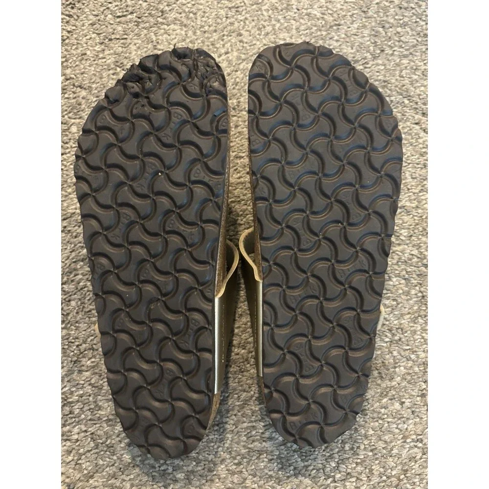 Birkenstock Gold Gizeh Buckle Leather Flip Flop Slip On Sandal Size 40 US 9